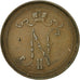 Moneda, Finlandia, Nicholas II, 10 Pennia, 1896, MBC+, Cobre, KM:14