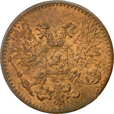 Finland, Nicholas II, Penni, 1917, AU(55-58), Copper, KM:16