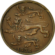 Monnaie, Estonia, 2 Senti, 1934, TTB+, Bronze, KM:15