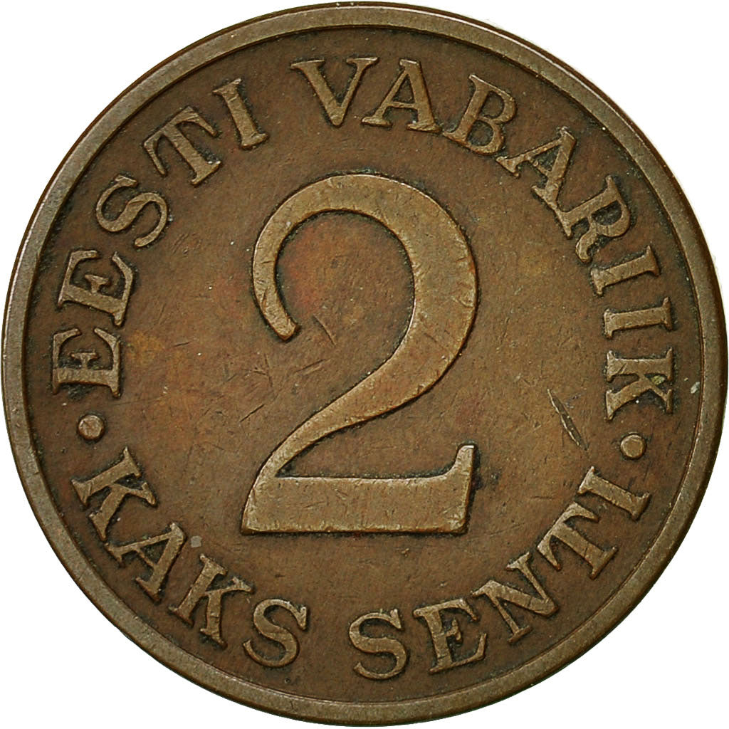 Coin, Estonia, 2 Senti, 1934, AU(50-53), Bronze, KM:15