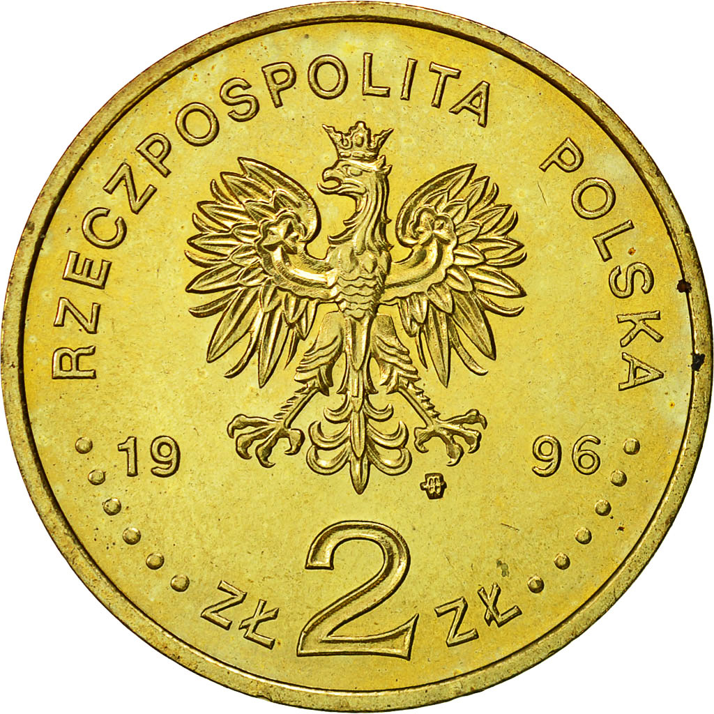 Moneta, Polonia, 2 Zlote, 1996, SPL, Ottone, KM:306
