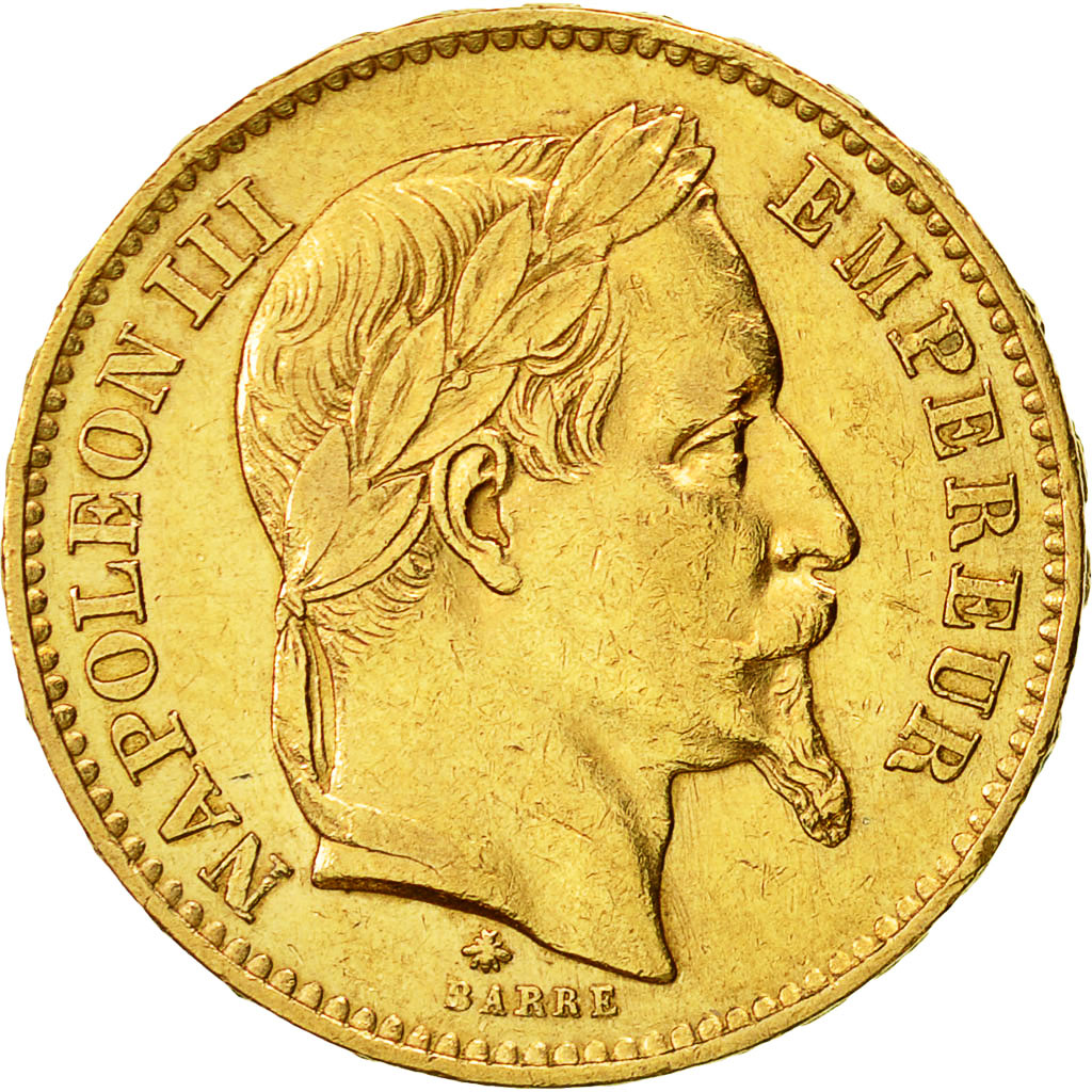 Coin, France, Napoleon III, Napoléon III, 20 Francs, 1867, Paris, AU(50-53)