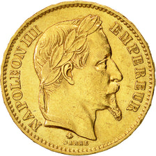 Coin, France, Napoleon III, Napoléon III, 20 Francs, 1867, Paris, AU(50-53)