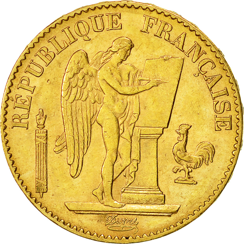 France, Génie, 20 Francs, 1895, Paris, AU(50-53), Gold, KM:825, Gadoury:1063