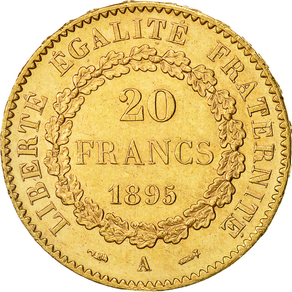 Coin, France, Génie, 20 Francs, 1895, Paris, AU(55-58), Gold, KM:825