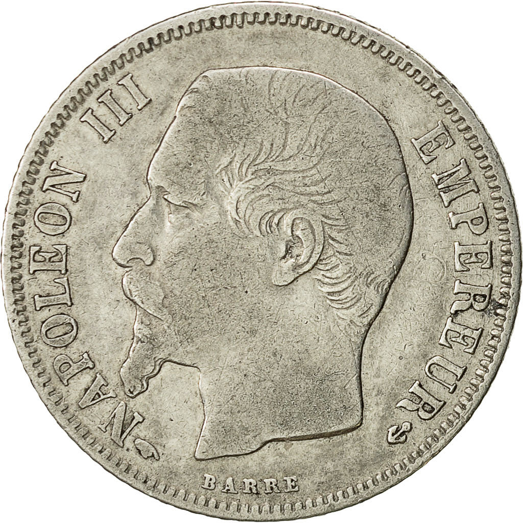 France, Napoleon III, Franc, 1860, Paris, VF(20-25), Silver, KM 779.1