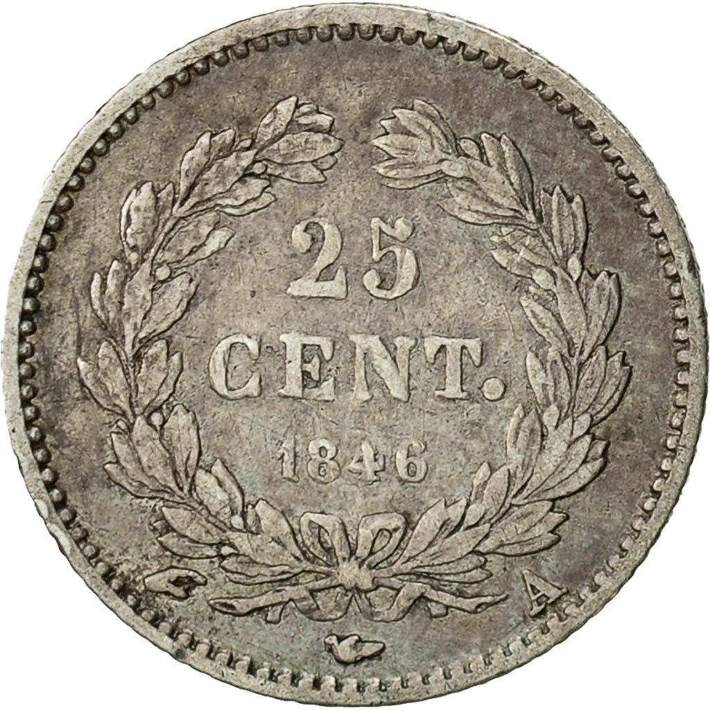 Frankreich, Louis-Philippe, 25 Centimes, 1846, Paris, S, Silber, KM:755.1