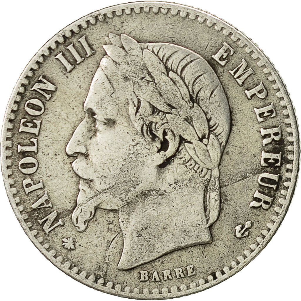 France, Napoleon III, 50 Centimes, 1867, Paris, VF(30-35), KM 814.1