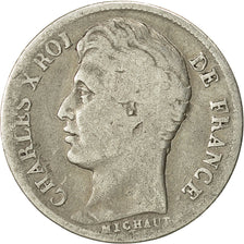 France, Charles X, 1/2 Franc, 1827, Paris, B+, Argent, KM:723.1, Gadoury:402