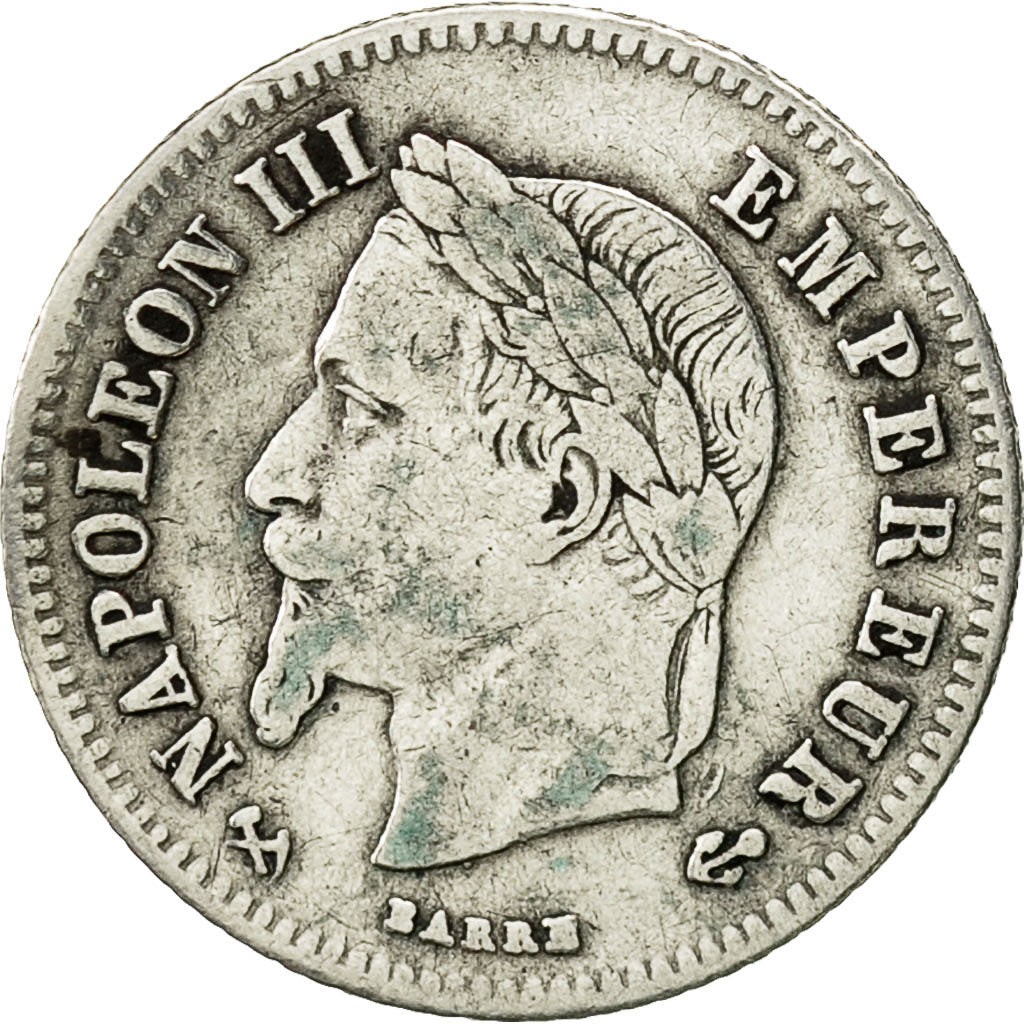 France, Napoleon III, 20 Centimes, 1866, Bordeaux, TB,Argent,KM 805.3,Gad 308