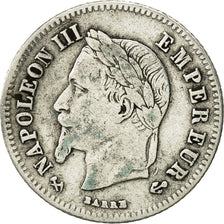 France, Napoleon III, 20 Centimes, 1866, Bordeaux, TB,Argent,KM 805.3,Gad 308