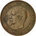 Francia, Napoleon III, 10 Centimes, 1854, Lille, BB, Bronzo, KM 771.7