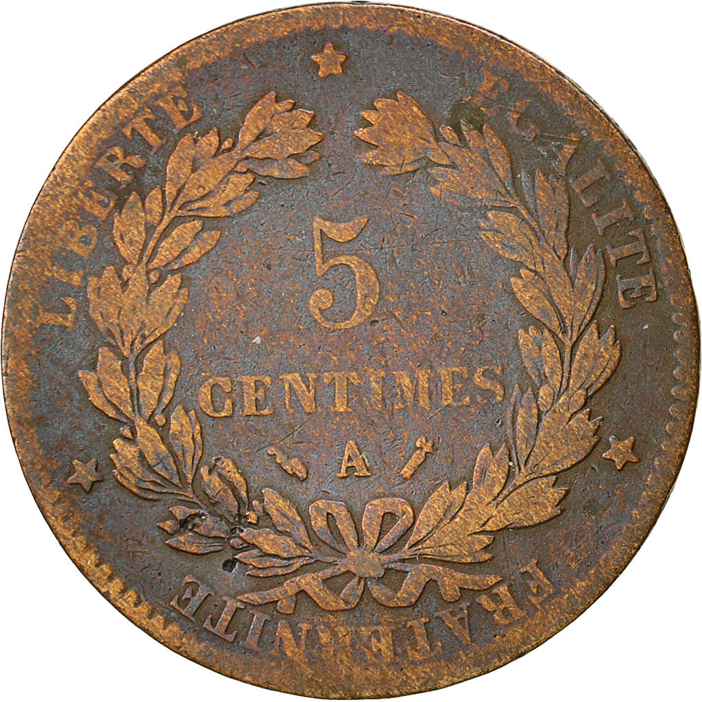 France, Cérès, 5 Centimes, 1890, Paris, VF(20-25), Bronze, KM:821.1