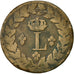 Moneta, Francia, Louis XVIII, Decime, 1815, Strasbourg, MB, Bronzo, KM:701
