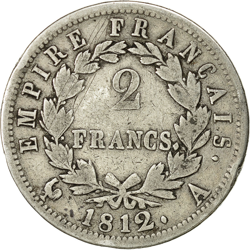 France, Napoléon I, 2 Francs, 1812, Paris, VF(20-25), Silver, KM:693.1