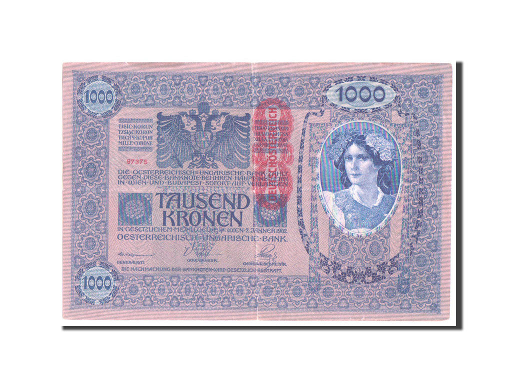 Austria, 1000 Kronen, 1919, KM #61, VF(30-35)