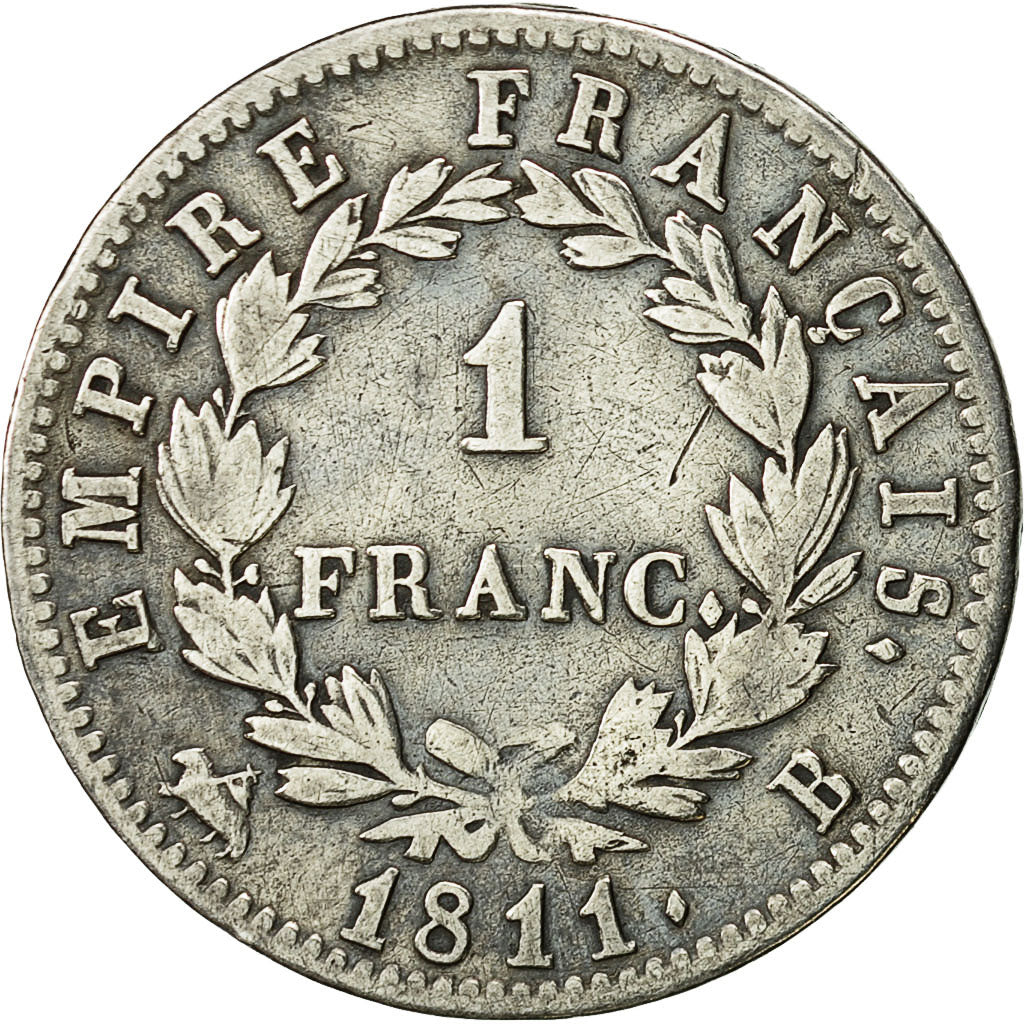Coin, France, Napoléon I, Franc, 1811, Rouen, VF(20-25), Silver, KM:692.2