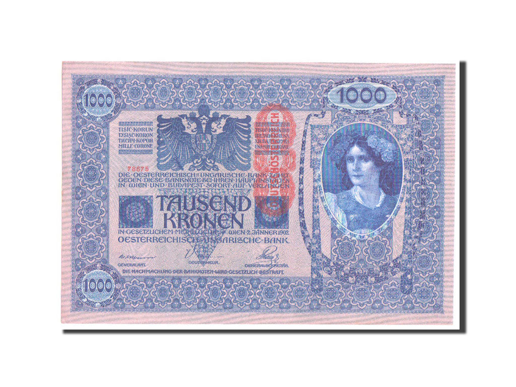 Austria, 1000 Kronen, 1919, KM #61, UNC(65-70)