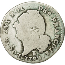 France, 15 sols françois, 1792, Limoges, F(12-15), Silver, KM 604.5