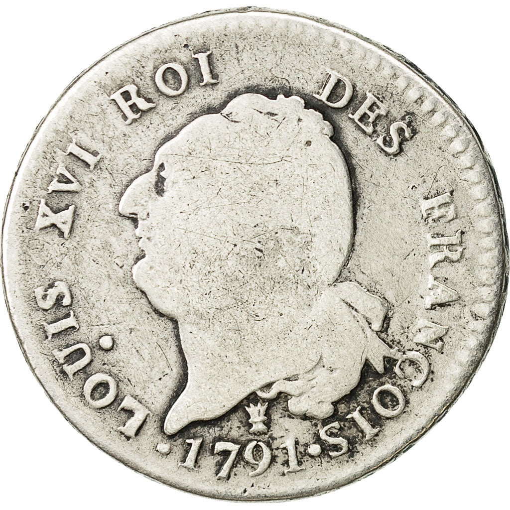 Coin, France, 30 sols françois, 30 Sols, 1791, Limoges, VF(20-25), Silver