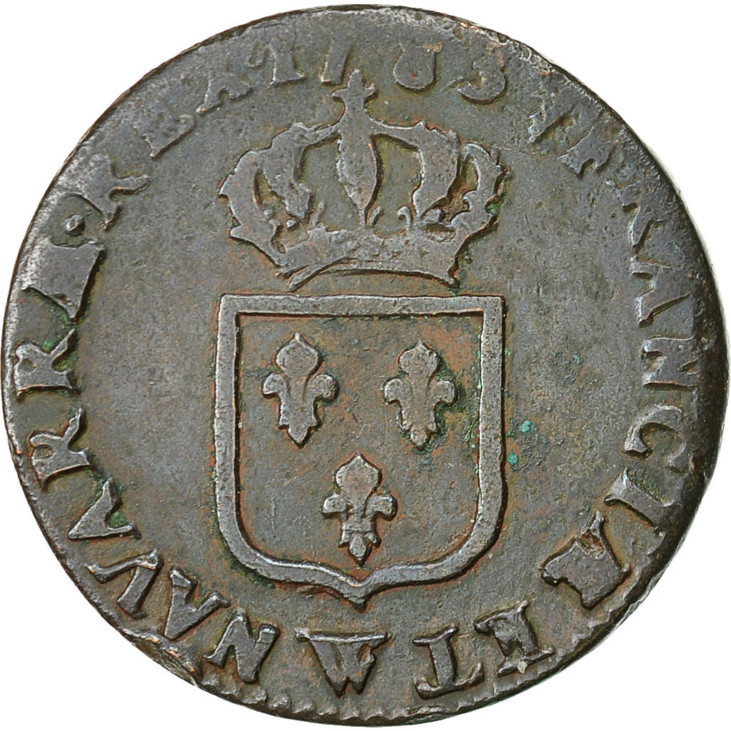 monnaie, France, Louis XVI, Sol ou sou,1783, Lille, B+,Cuivre,KM:578.16,Gad 350