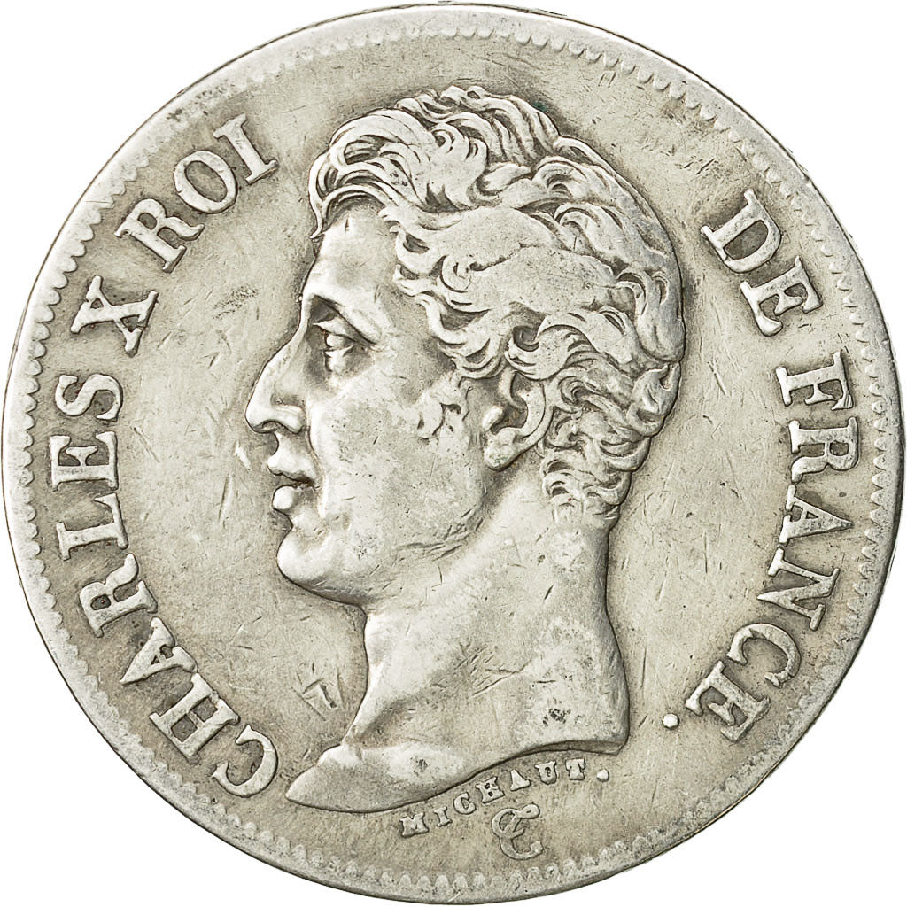 coin, France, Charles X, 5 Francs, 1826, Paris, VF(20-25), Silver, KM:720.1
