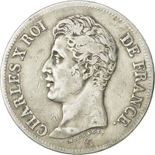 coin, France, Charles X, 5 Francs, 1826, Paris, VF(20-25), Silver, KM:720.1