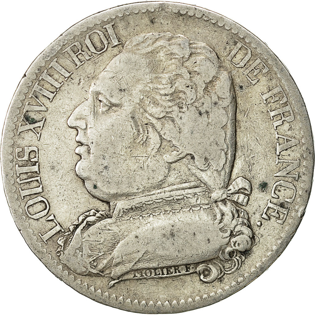 Coin, France, Louis XVIII, 5 Francs, 1814, Bayonne, KM 702.8, Gadoury 591