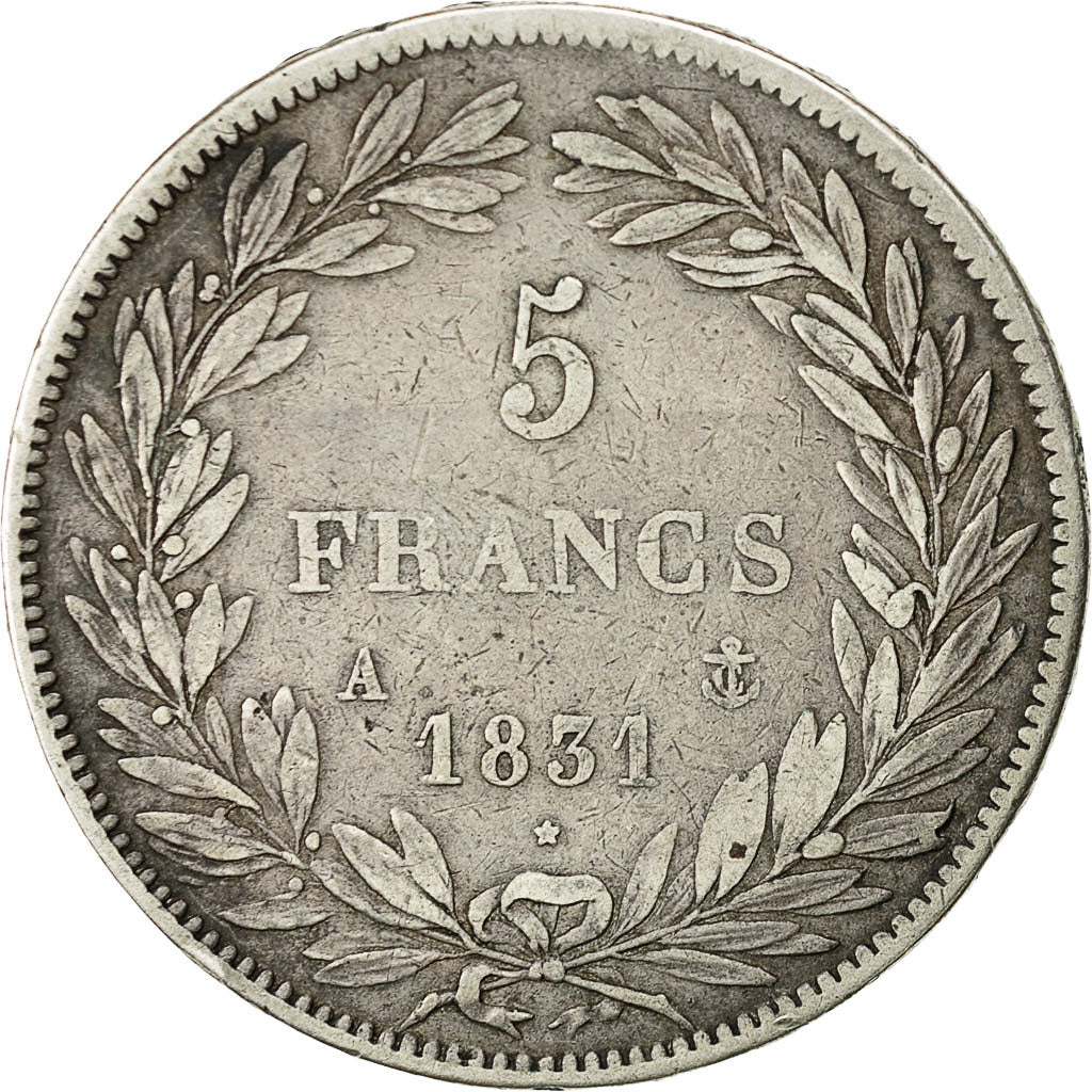 Monnaie, France, Louis-Philippe, 5 Francs, 1831, Paris, TB, Argent, KM:736.1