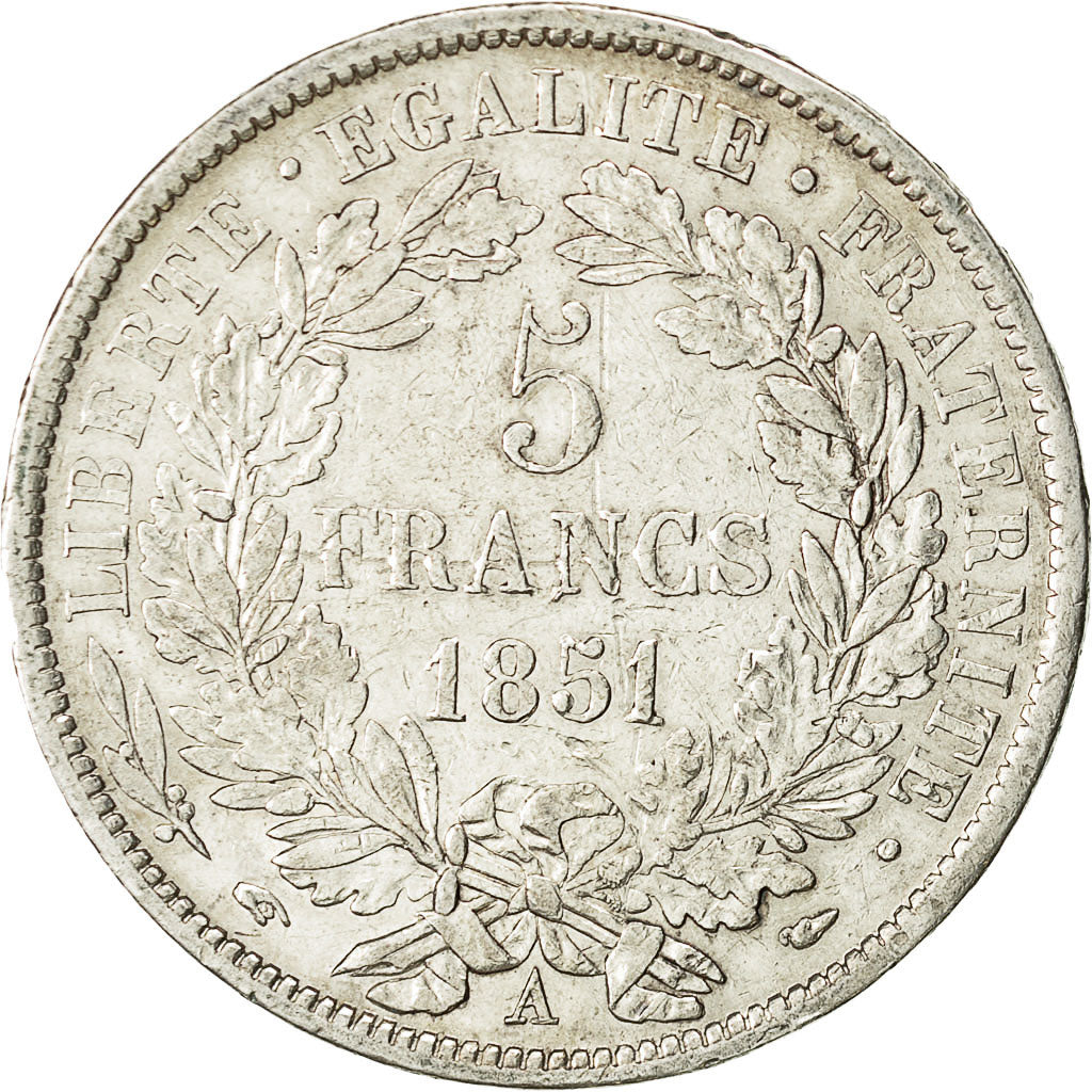 Monnaie, France, Cérès, 5 Francs, 1851, Paris, TTB, Argent, KM:761.1