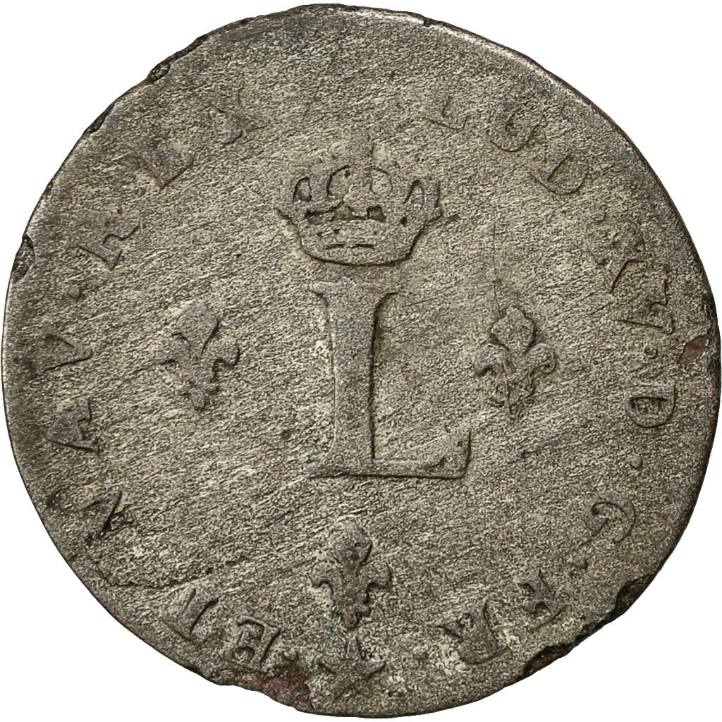 Coin, France, Louis XV, Double sol (2 sous) en billon, 2 Sols, 1739, La
