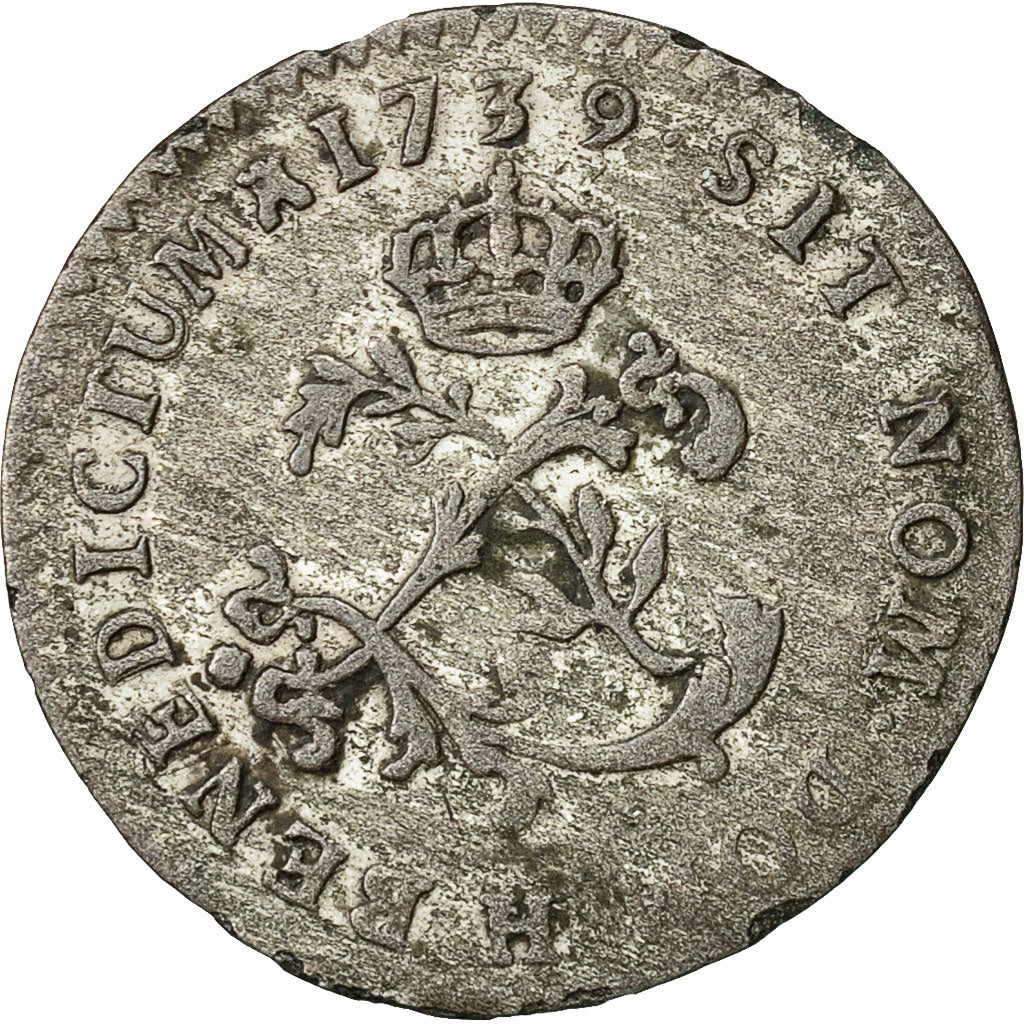 Coin, France, Louis XV, Double sol (2 sous) en billon, 2 Sols, 1739, La