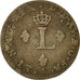 coin, France, Louis XV, Double sol en billon,1742,Paris, VF(20-25), KM 500.1