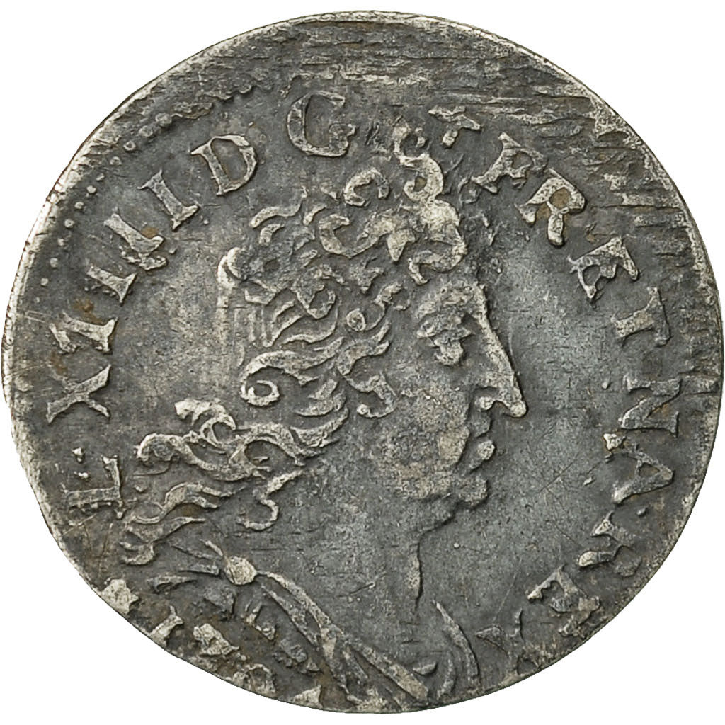 Monnaie, France, Louis XIV, 5 Sols aux insignes, 5 Sols, 1/16 ECU, 1704