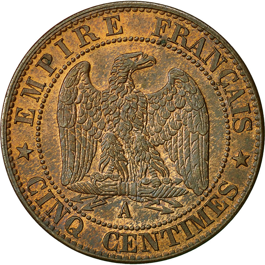 Moneda, Francia, Napoleon III, Napoléon III, 5 Centimes, 1865, Paris, EBC