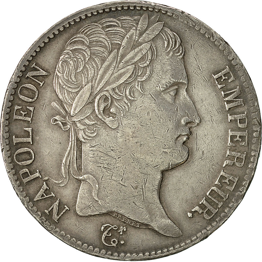 Coin, France, Napoléon I, 5 Francs, 1814, Paris, AU(50-53), Silver, KM:694.1