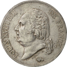 Moneda, Francia, Louis XVIII, 5 Francs, 1824, Toulouse, MBC+, Plata, KM:711.9