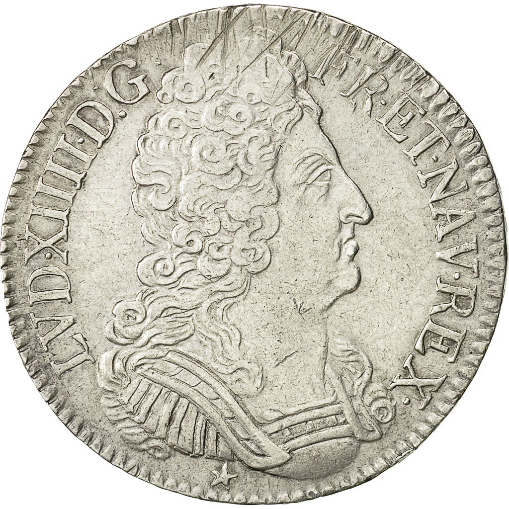 Moneta, Francia, Louis XIV, Écu aux 3 couronnes, Ecu, 1709, Montpellier, BB