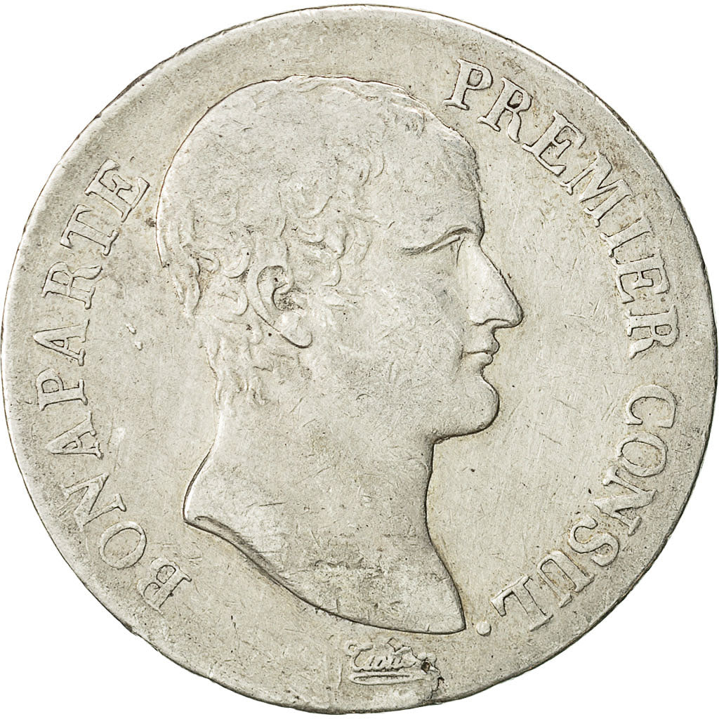 münze, Frankreich, Napoléon I, 5 Francs, An 12 (1804),Paris,S+,Silber,KM 659.1