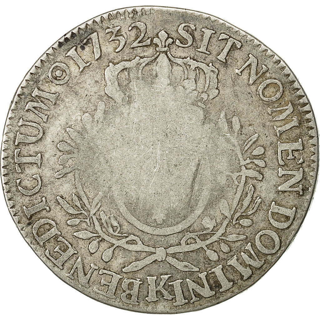 Coin, France, Louis XV, Écu aux branches d'olivier, Ecu, 1732, Bordeaux