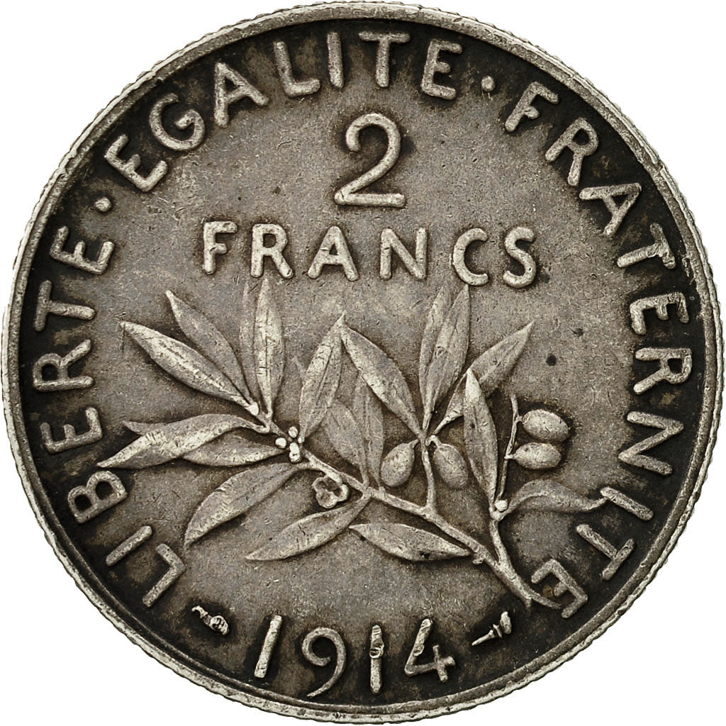 Coin, France, Semeuse, 2 Francs, 1914, Paris, EF(40-45), Silver, KM:845.1