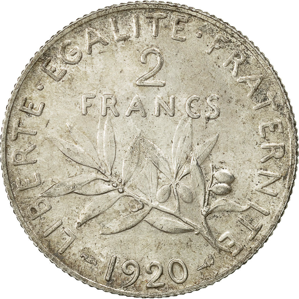 Monnaie, France, Semeuse, 2 Francs, 1920, Paris, SUP, Argent, KM:845.1