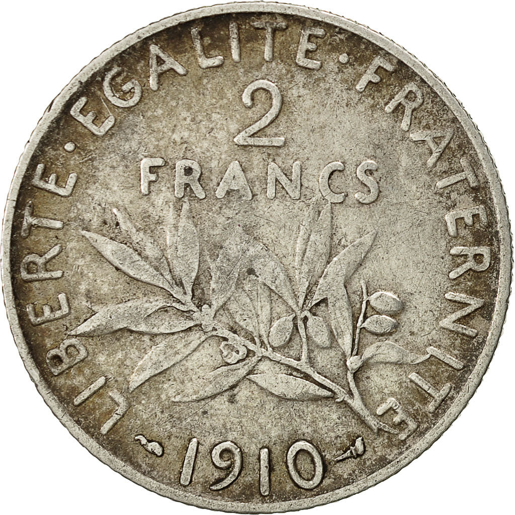 Monnaie, France, Semeuse, 2 Francs, 1910, Paris, TB+, Argent, KM:845.1