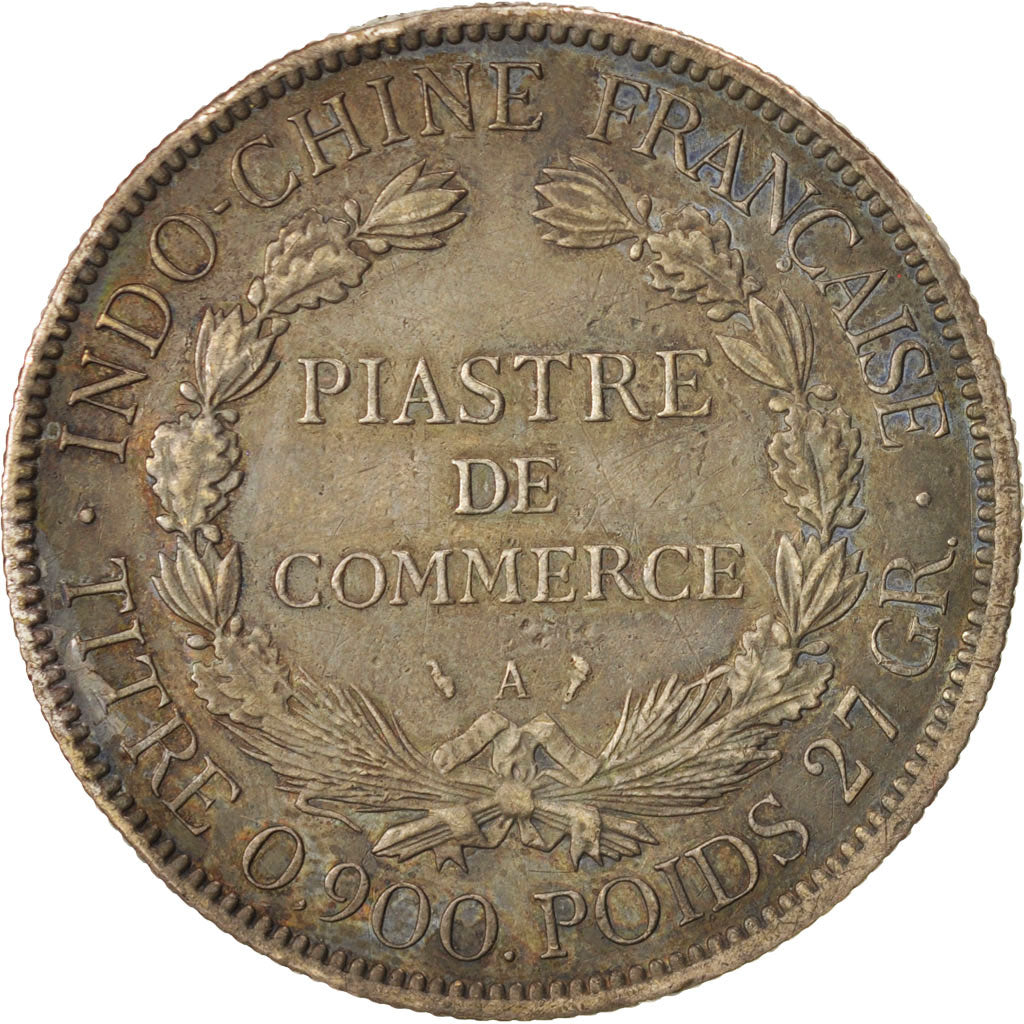 FRENCH INDO-CHINA, Piastre, 1901, Paris, KM #5a.1, EF(40-45), Silver, Lecompte..