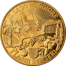 Suiza, medalla, Il Lago Maggiore, I Laghi Svizzeri, SC+, Cobre - níquel dorado