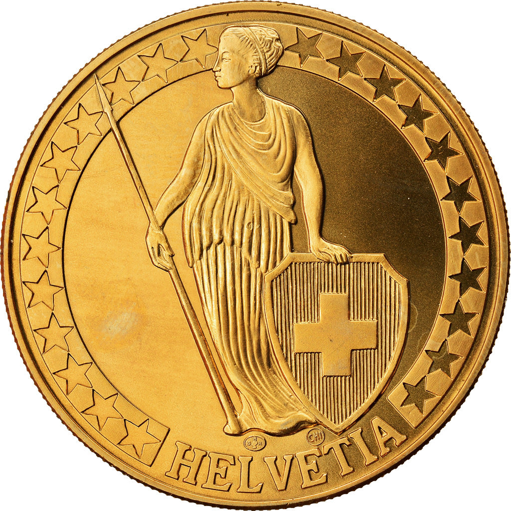 Suiza, medalla, Il Lago Maggiore, I Laghi Svizzeri, SC+, Cobre - níquel dorado