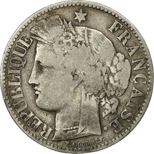 Moneta, Francia, Cérès, 2 Francs, 1872, Bordeaux, MB+, Argento, KM:817.2