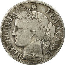 Coin, France, Cérès, 2 Francs, 1872, Bordeaux, VF(30-35), Silver, KM:817.2