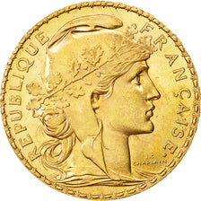 Munten, Frankrijk, Marianne, 20 Francs, 1909, PR+, Goud, KM:857, Gadoury:1064a