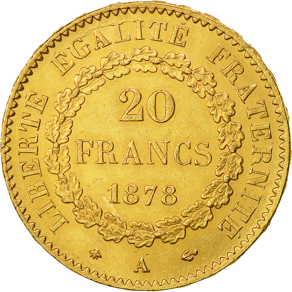 Münze, Frankreich, Génie, 20 Francs, 1878, Paris, SS+, Gold, KM:825